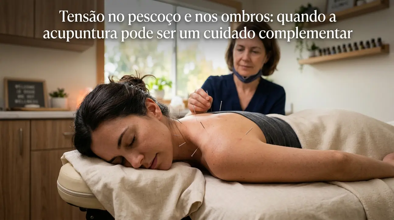 Sessão de acupuntura para aliviar tensão no pescoço e ombros no Espaço Vitali em Rio Claro